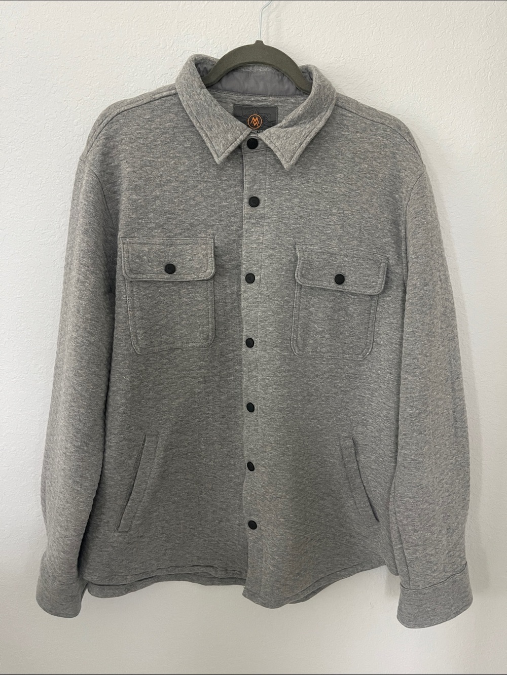 Cloudveil Mountain Works Quilted Shirt Jacket Gray Snap Front Men’s Large